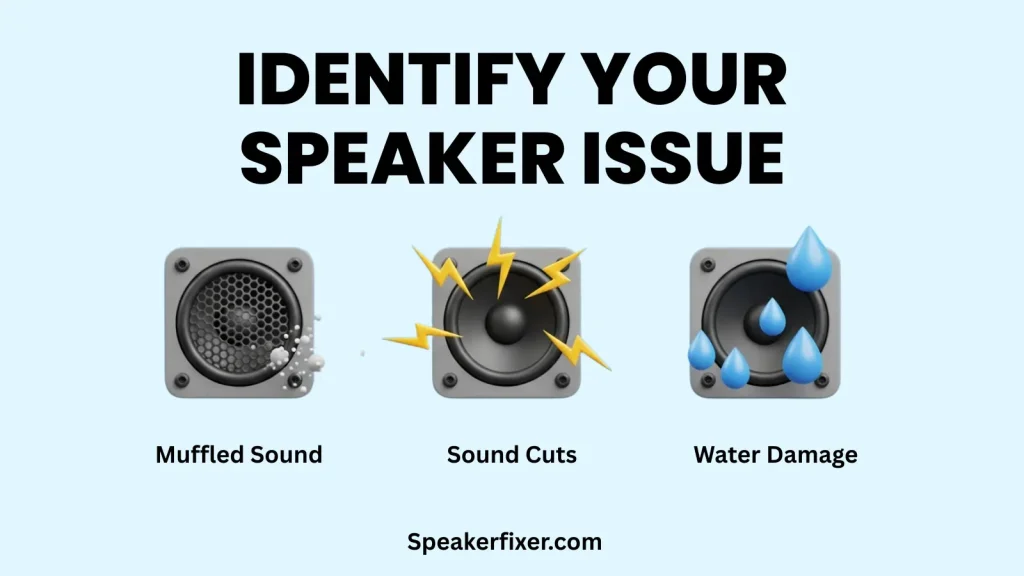 Identify Your Speaker Issue like Muffled Sound, Water Damage, dust Damage